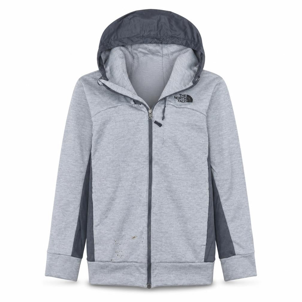 The North Face Mens Grey XS Full Zip Lightweight Hooded Fleece Jacket