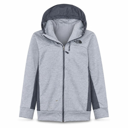 The North Face Mens Grey XS Full Zip Lightweight Hooded Fleece Jacket