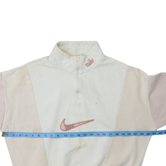 Nike Women’s Beige 1/4 Zip Pullover Sweatshirt Size S Loose Fit