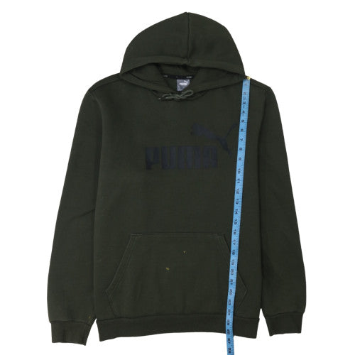 Puma Men Green Pullover Hoodie L Hooded Fleece Sweatshirt