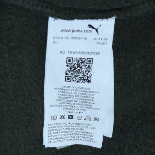Puma Men Green Pullover Hoodie L Hooded Fleece Sweatshirt