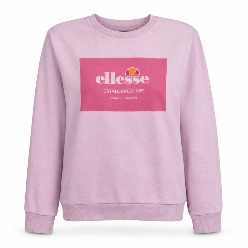 Ellesse Womens Pink Crew Neck Pullover Sweatshirt UK 12