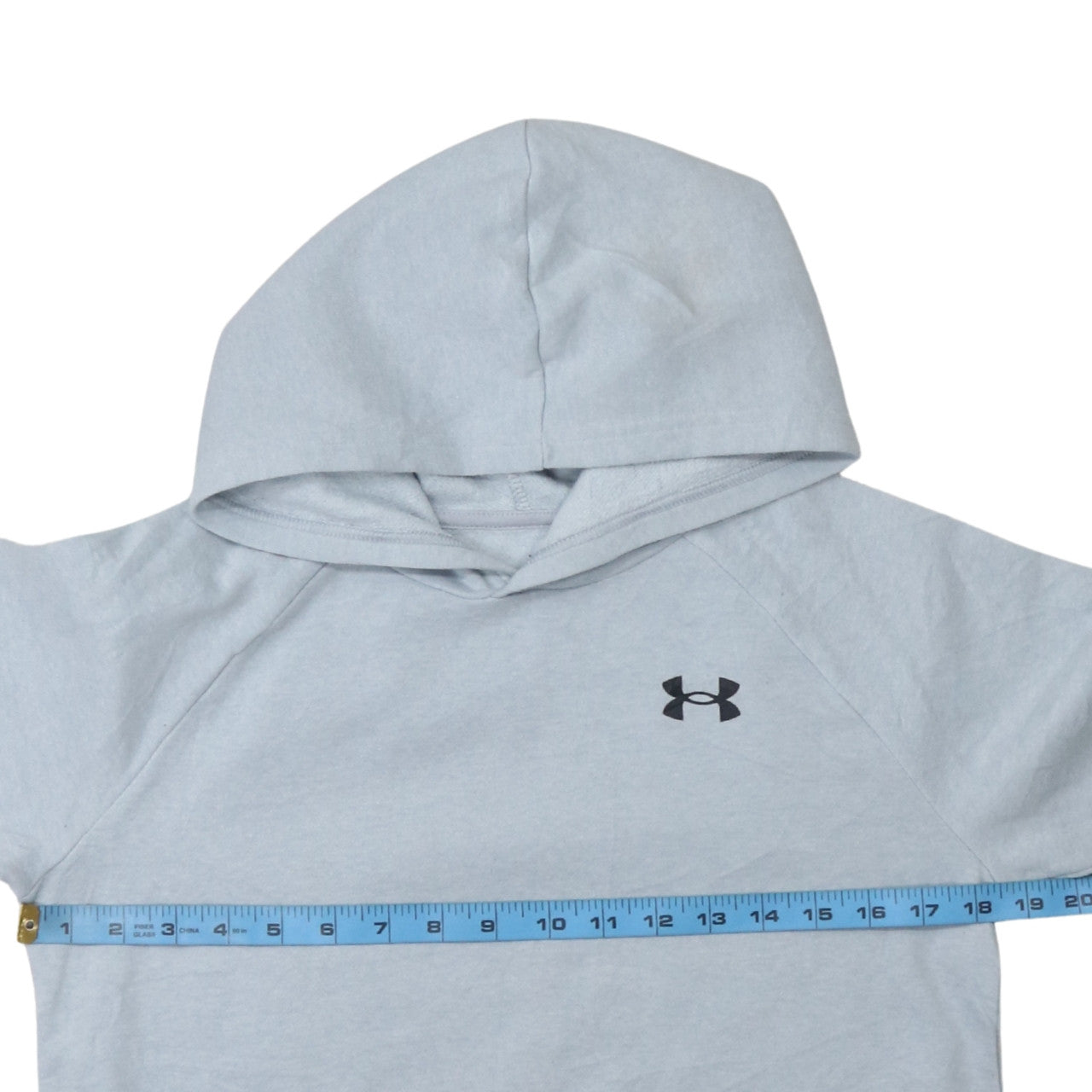 Under Armour Boys Grey Pullover Hoodie Size 158 Loose Fit Cotton Blend