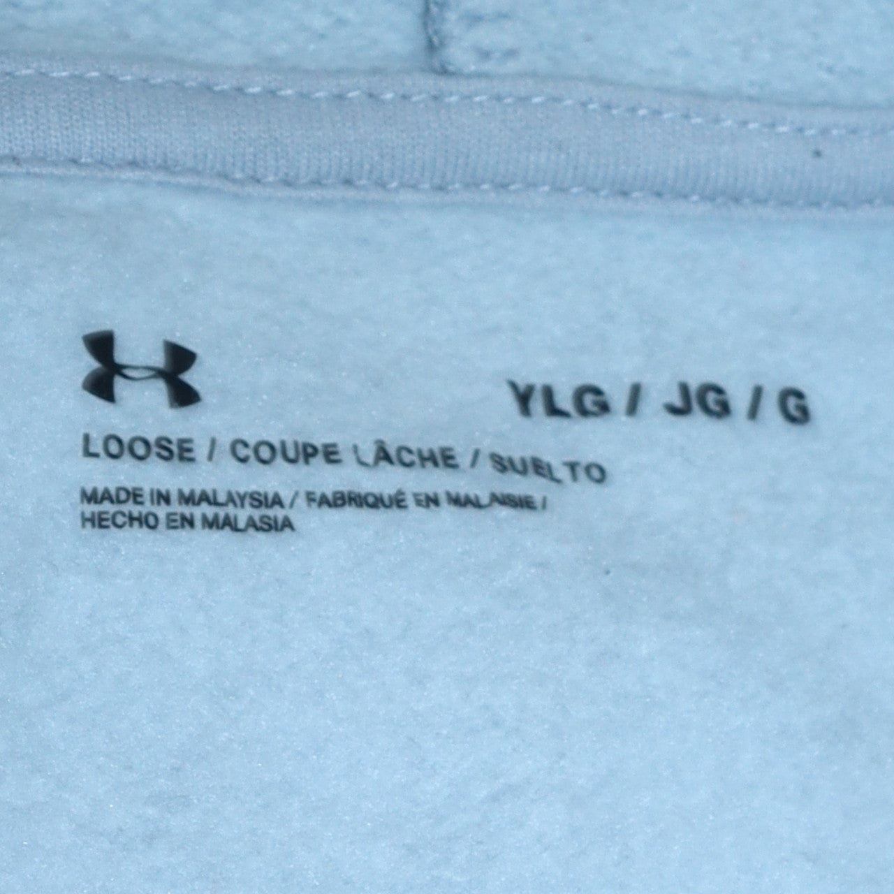 Under Armour Boys Grey Pullover Hoodie Size 158 Loose Fit Cotton Blend