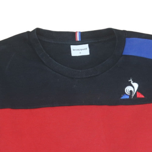 Le Coq Sportif Men's Black Red Crew Neck Sweatshirt M Sports Style