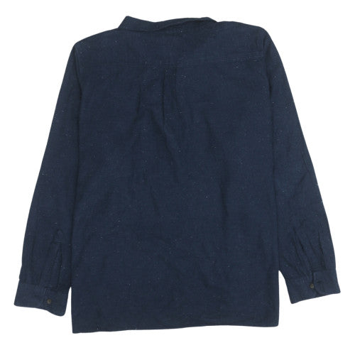 Weird Fish Men's Blue Henley 1/4 Zip Sweatshirt Size L