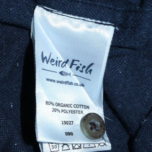 Weird Fish Men's Blue Henley 1/4 Zip Sweatshirt Size L