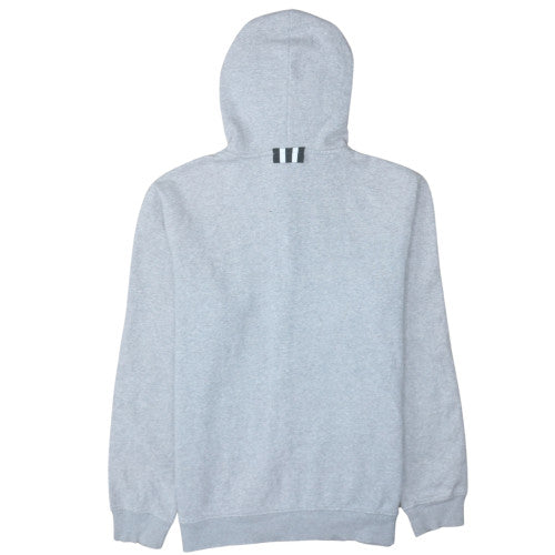 Adidas Mens Grey Full Zip Hoodie Sweatshirt Size M Classic Style