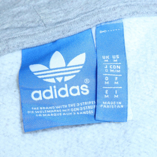 Adidas Mens Grey Full Zip Hoodie Sweatshirt Size M Classic Style