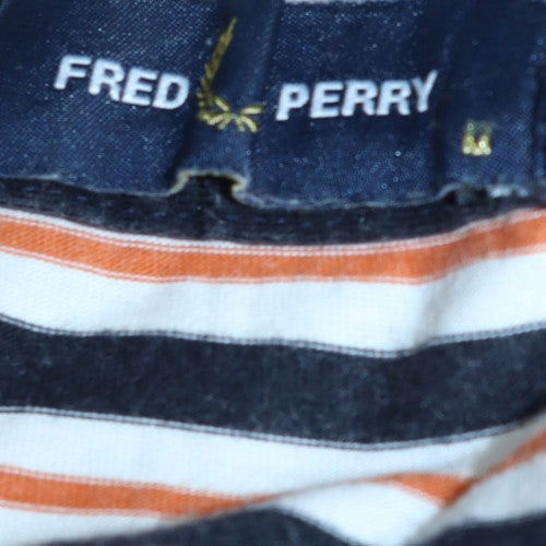 Fred Perry Men's Multicoloured Striped Cotton Crew Neck T-Shirt M
