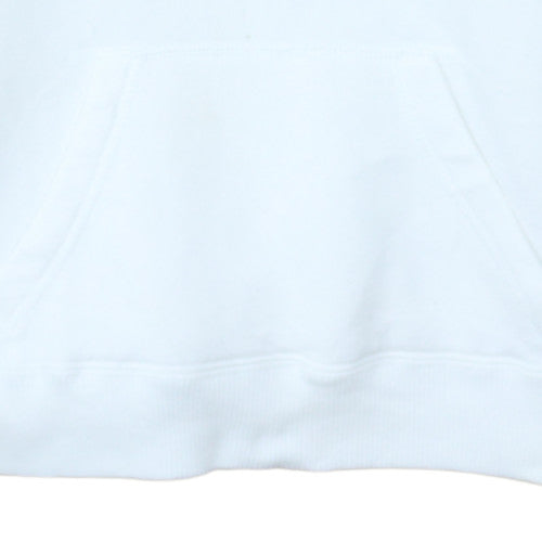 Hollister Women White Pullover Hoodie Medium Cotton Blend Logo Design