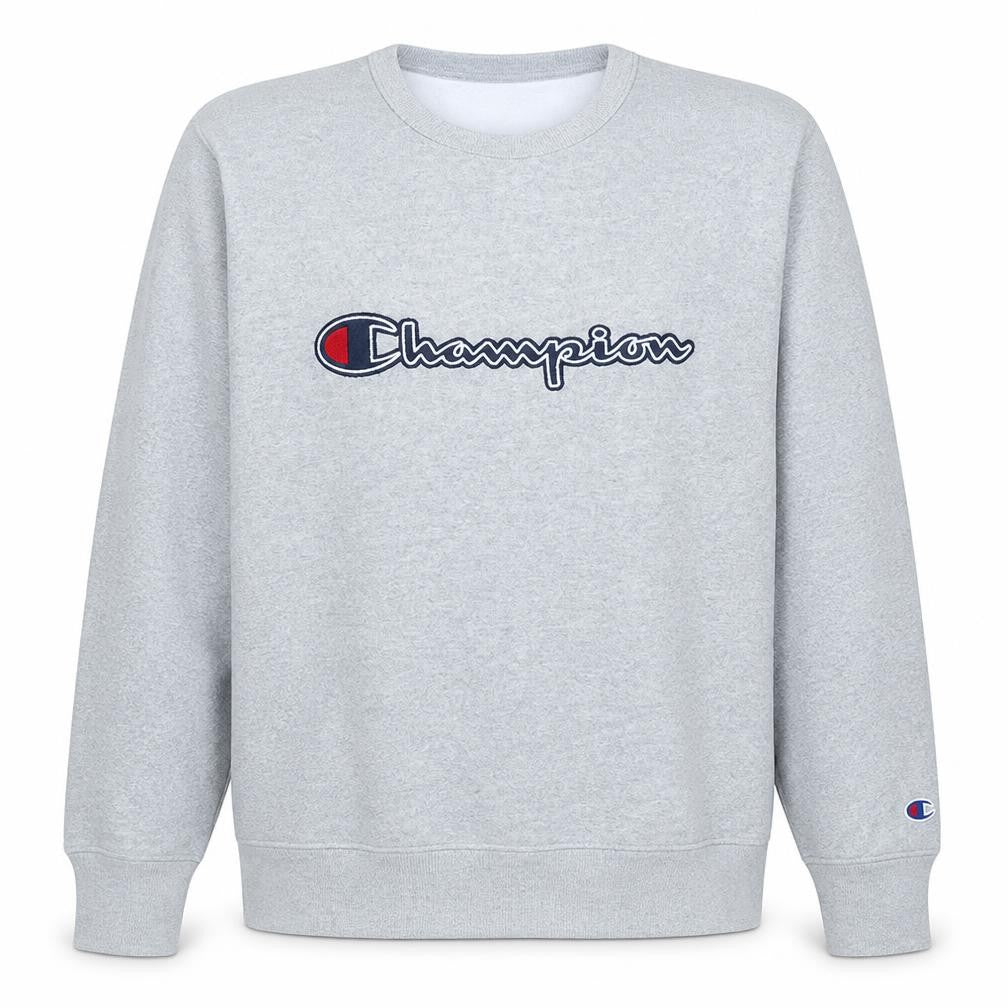 Champion Men's Grey XL Pullover Sweatshirt Embroidered Logo Crew Neck