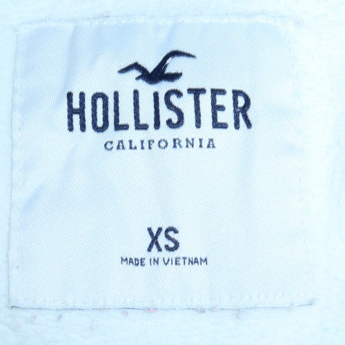 Hollister Women's White Butterfly Pullover Sweatshirt XS Relaxed Fit
