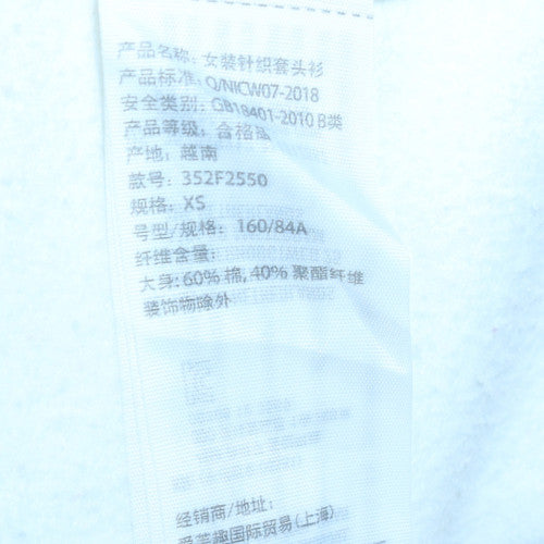 Hollister Women's White Butterfly Pullover Sweatshirt XS Relaxed Fit