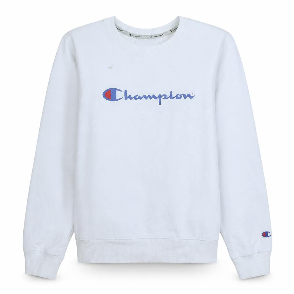 Champion Men's White Small Crew Neck Pullover Sweatshirt