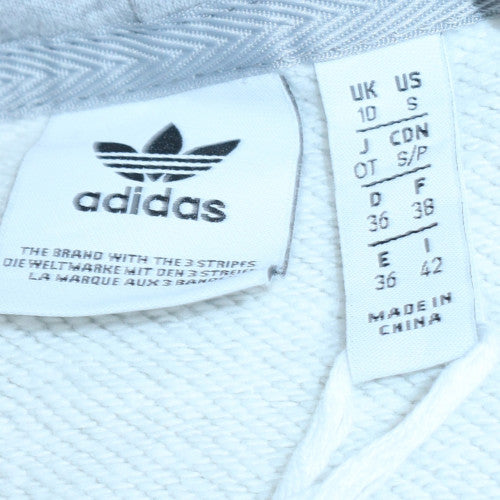Adidas Womens Grey Pullover Hoodie Size 10 Relaxed Fit Trefoil Logo