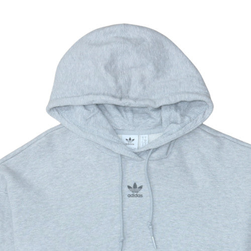 Adidas Womens Grey Pullover Hoodie Size 10 Relaxed Fit Trefoil Logo