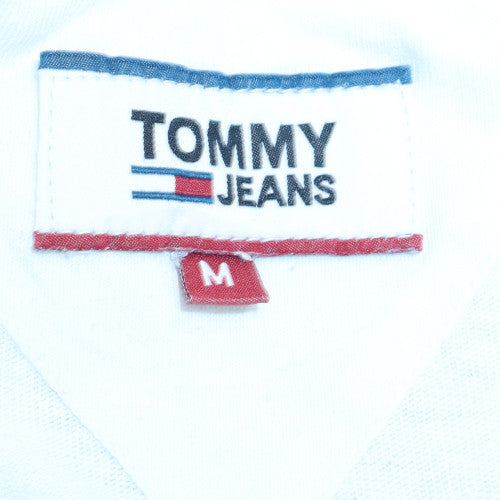 Tommy Jeans Men's White Multi-Logo Cotton T-Shirt Size M