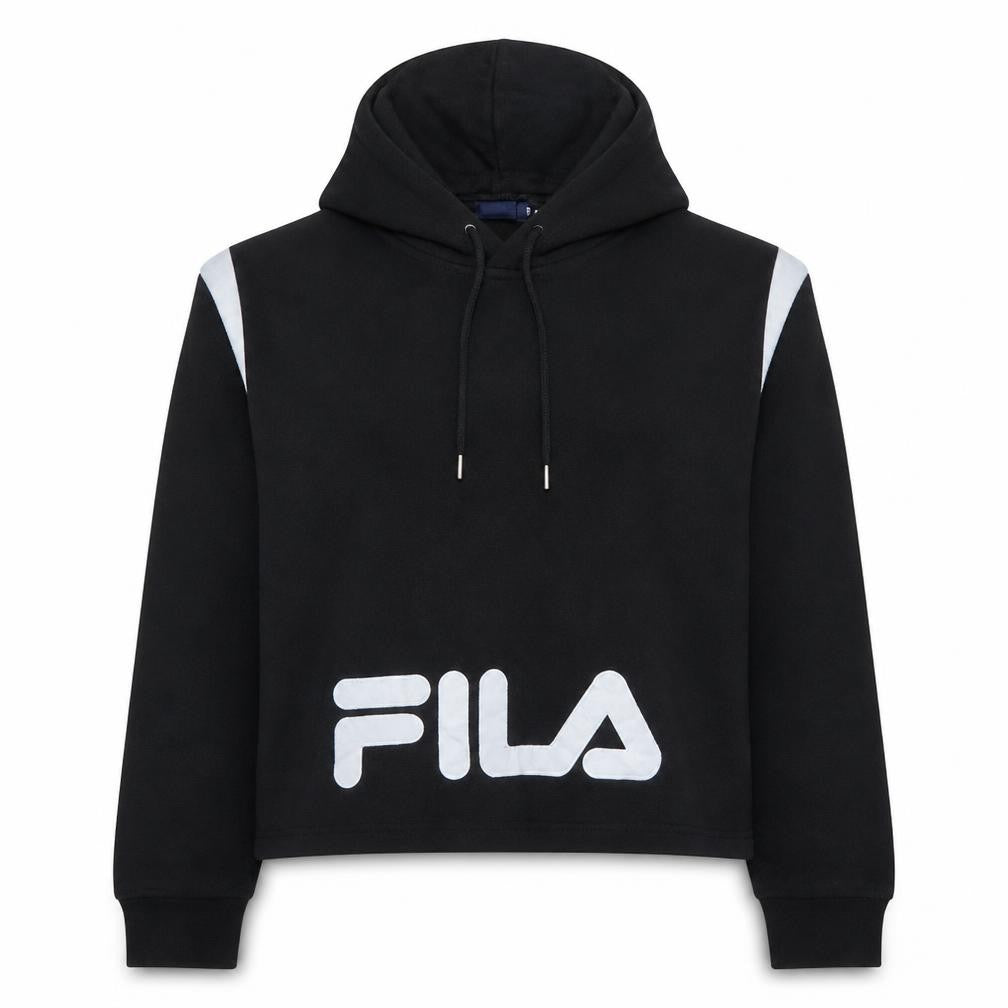 Fila Women's Black XL Pullover Hoodie with Logo Design