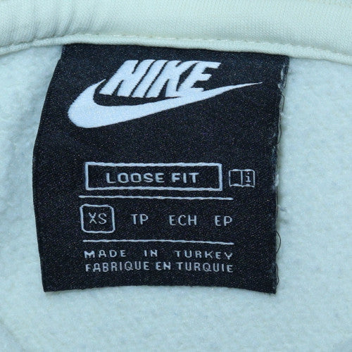 Nike Women Beige 1/4 Zip Pullover Sweatshirt XS Loose Fit