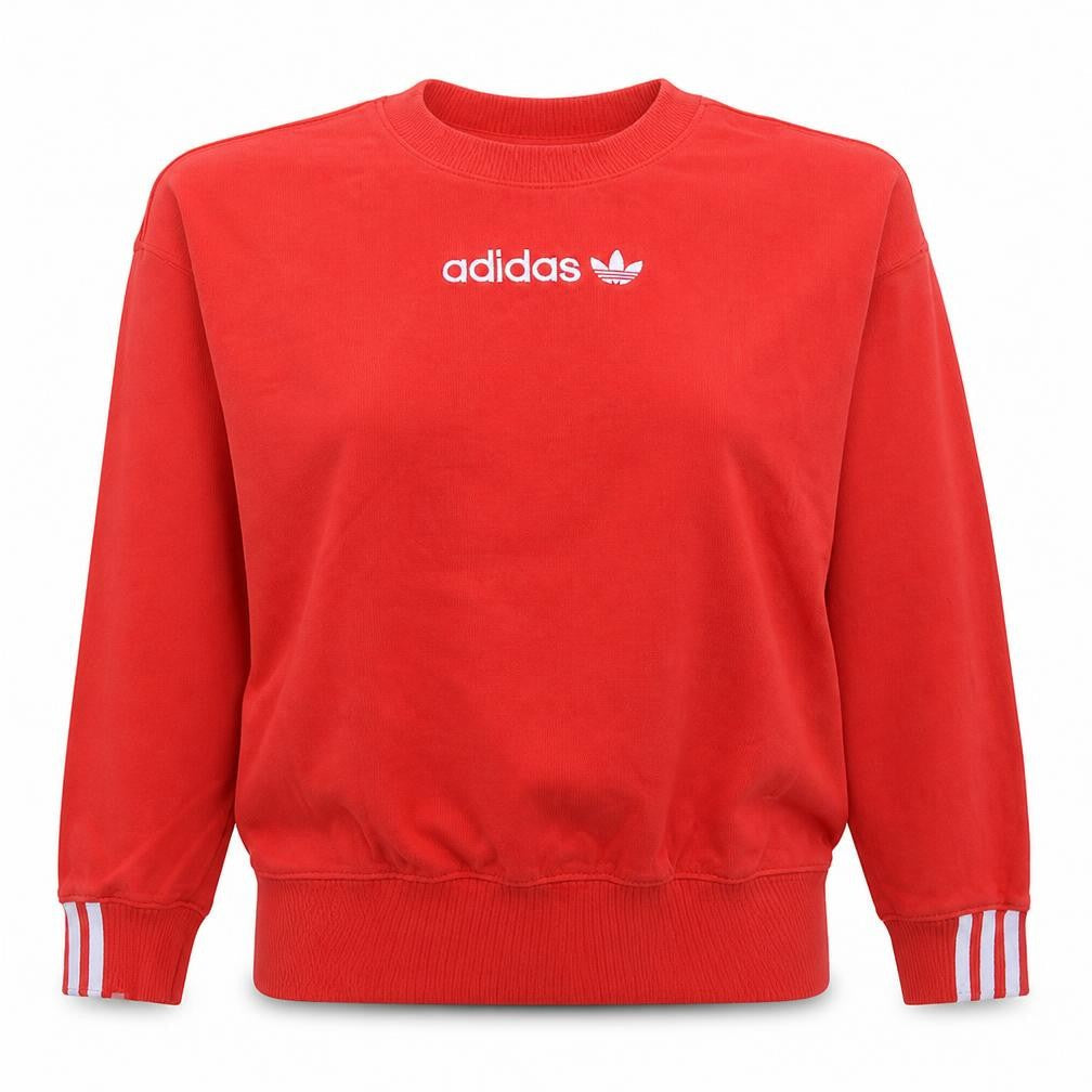 Adidas Womens Red Crew Neck Pullover Sweatshirt Size 8