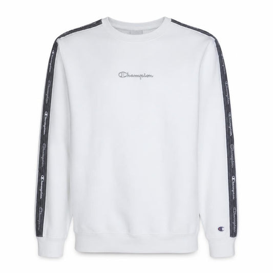 Champion Men's White Pullover Sweatshirt Medium Logo Fleece