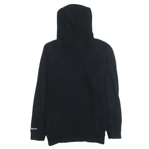 Adidas Mens Black Pullover Hoodie L Graphic Logo Fleece Sweatshirt