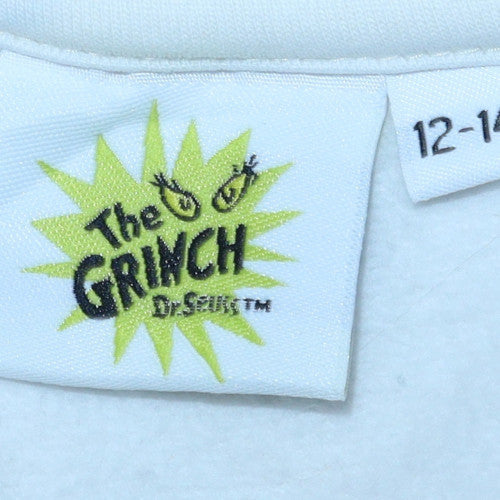 The Grinch White Christmas Sweatshirt Women 12-14 Pullover Crew Neck