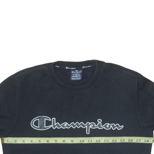 Champion Men's Black XS Pullover Sweatshirt Crew Neck Logo Sportswear