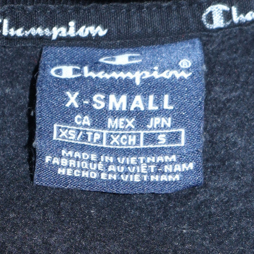Champion Men's Black XS Pullover Sweatshirt Crew Neck Logo Sportswear