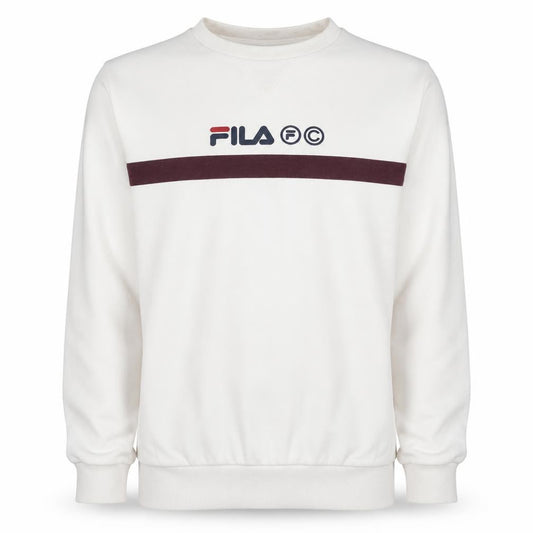 FILA Men’s White Pullover Sweatshirt Size S Logo Crew Neck Jumper