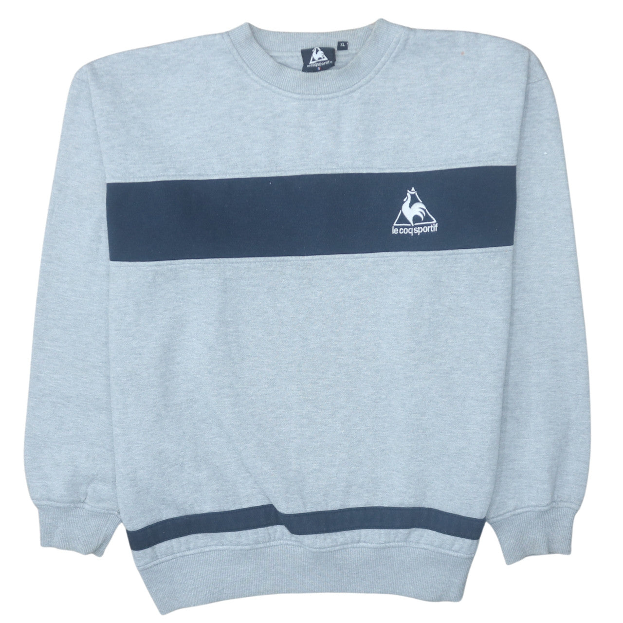 Le Coq Sportif Men's Grey XL Pullover Sweatshirt Crew Neck Logo