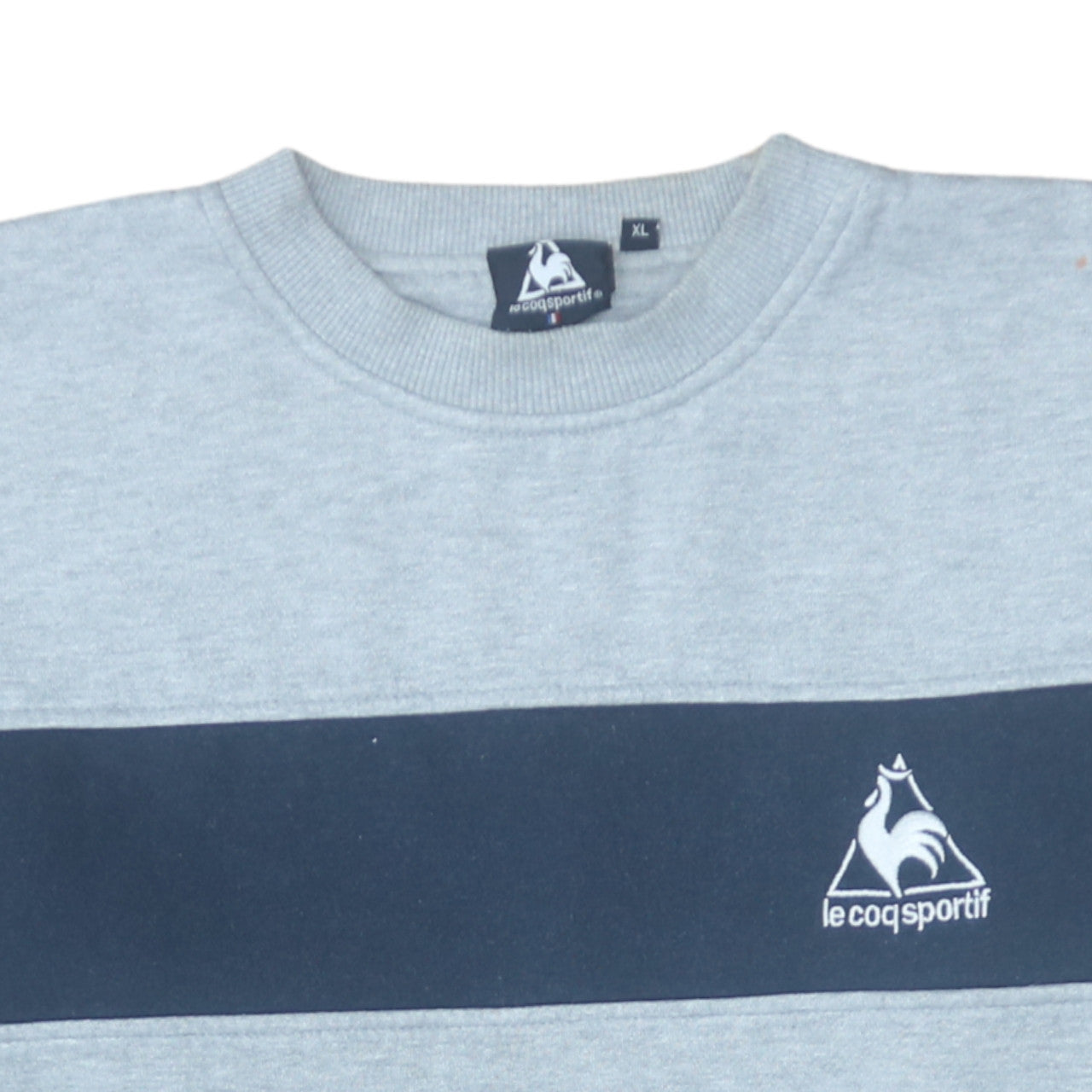 Le Coq Sportif Men's Grey XL Pullover Sweatshirt Crew Neck Logo