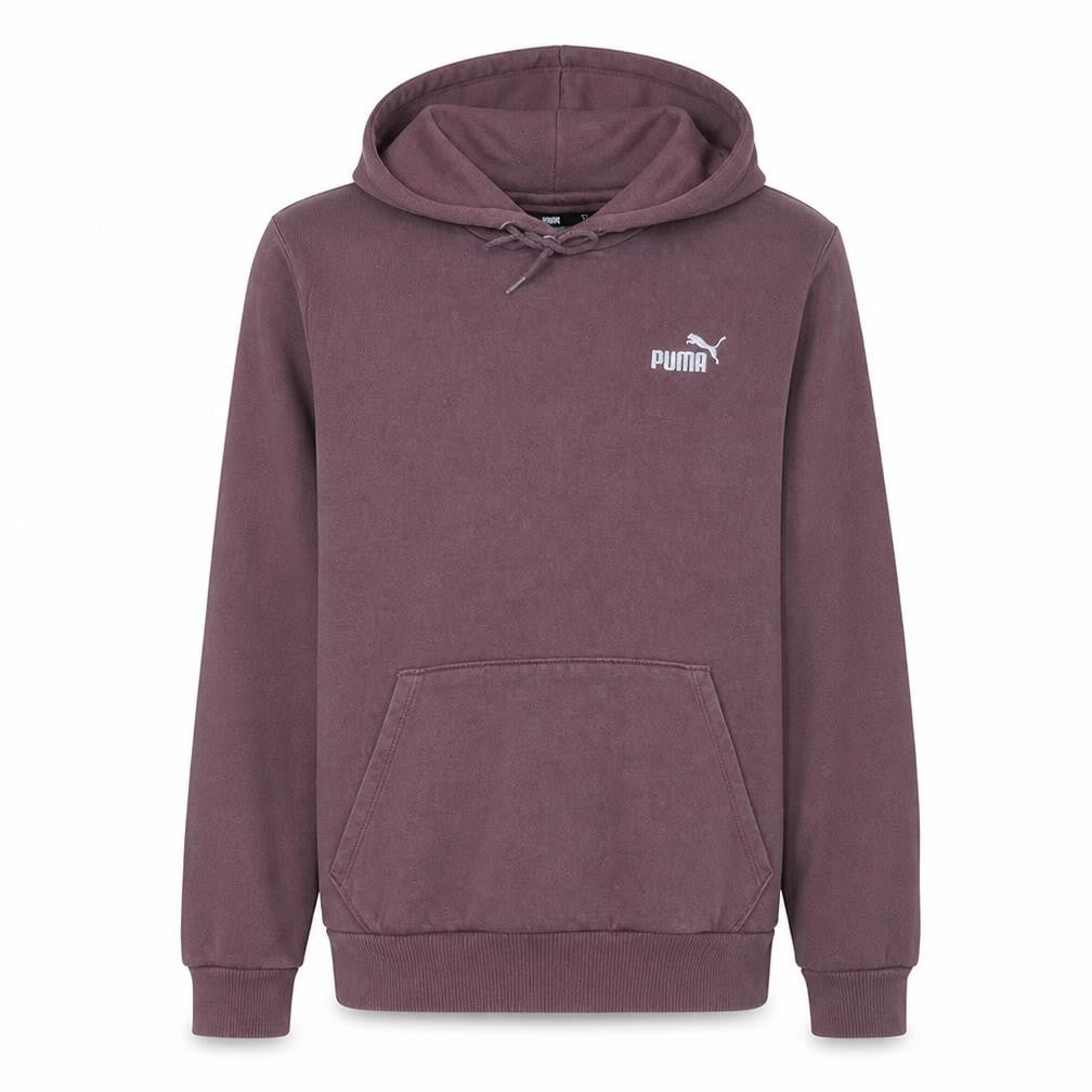 Puma Men's Brown Pullover Hoodie Medium Fleece Logo Sweatshirt