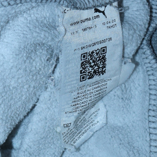 Puma Men's Grey Pullover Hoodie M Logo Graphic Fleece Sweatshirt