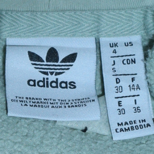 adidas Men's Green Pullover Hoodie Size S Fleece Logo Sweatshirt