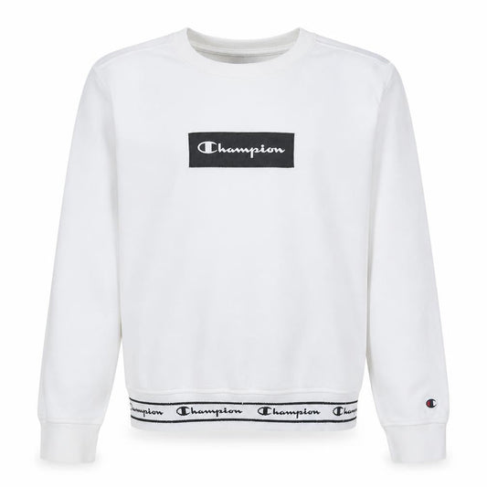 Champion Men's White Logo Pullover Sweatshirt Medium