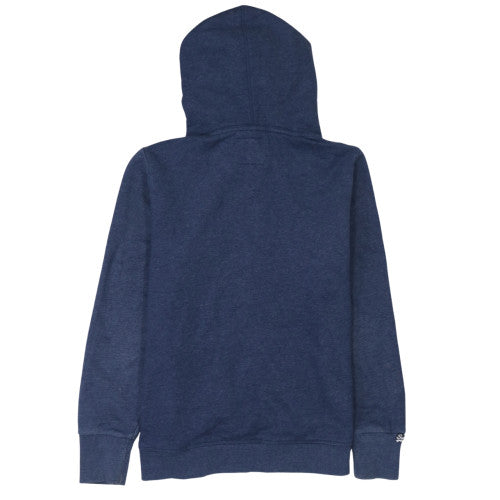 Superdry Men's Blue Pullover Hoodie L Graphic Logo Fleece