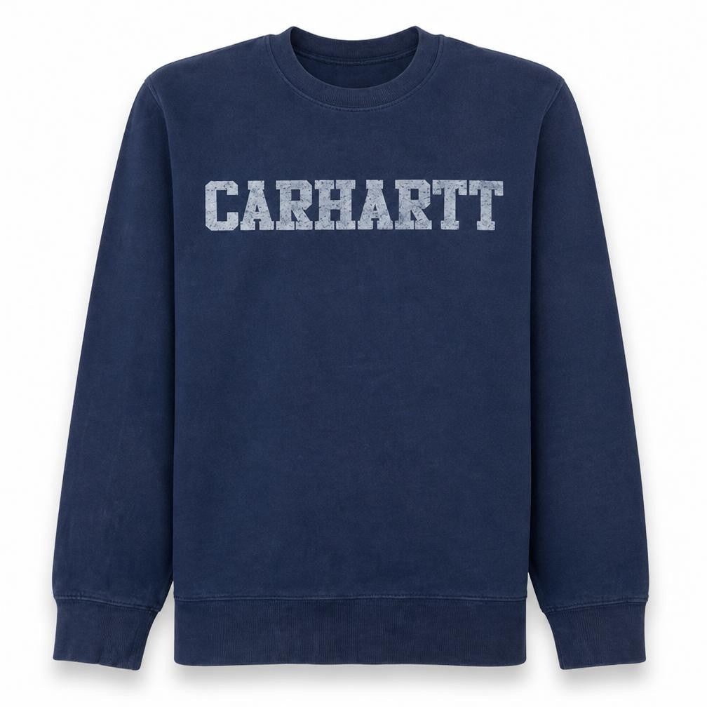 Carhartt Men's Blue Small College Logo Pullover Sweatshirt