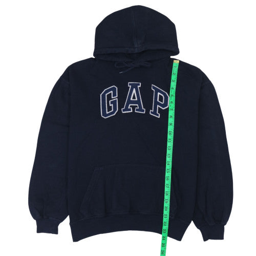 GAP Men's Blue Pullover Hoodie M Embroidered Logo Fleece Sweatshirt