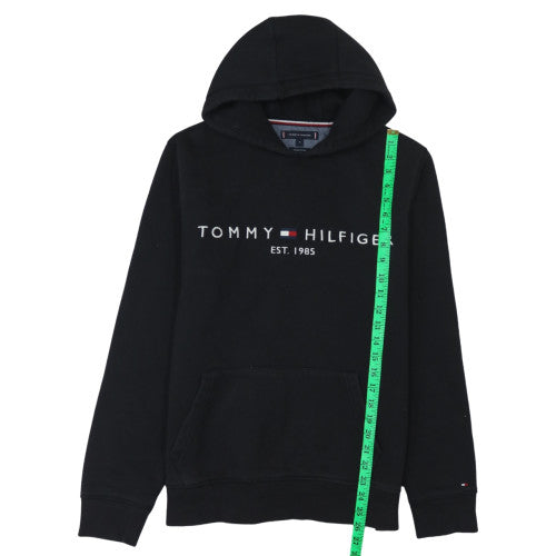 Tommy Hilfiger Men's Black Pullover Hoodie M Logo Cotton Sweatshirt