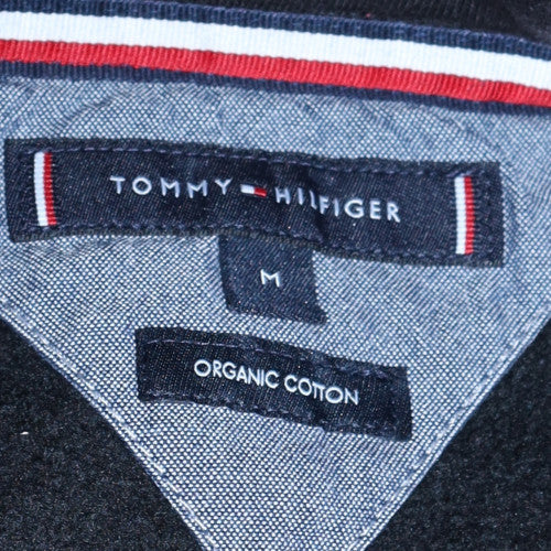Tommy Hilfiger Men's Black Pullover Hoodie M Logo Cotton Sweatshirt