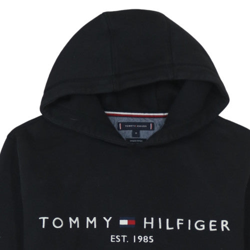 Tommy Hilfiger Men's Black Pullover Hoodie M Logo Cotton Sweatshirt