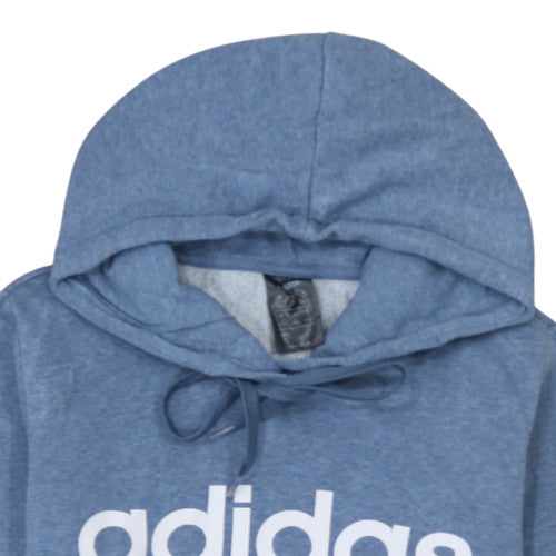 Adidas Womens Blue Pullover Hoodie Small Hooded Logo Sweatshirt