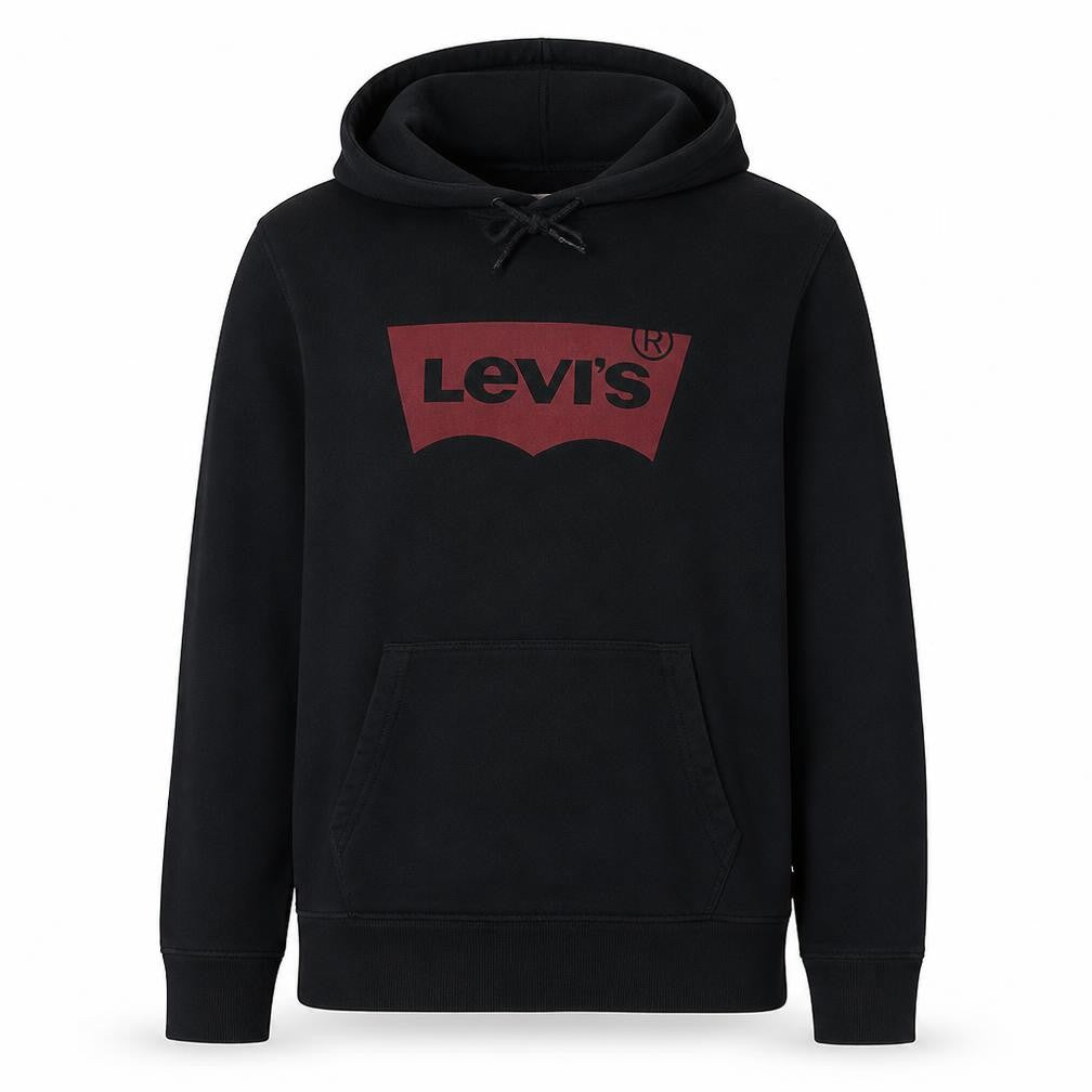 Levi's Mens Black Pullover Hoodie M Graphic Logo Fleece
