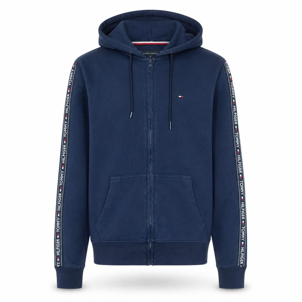 Tommy Hilfiger Men's Blue Full Zip Hoodie Size S Cotton Blend