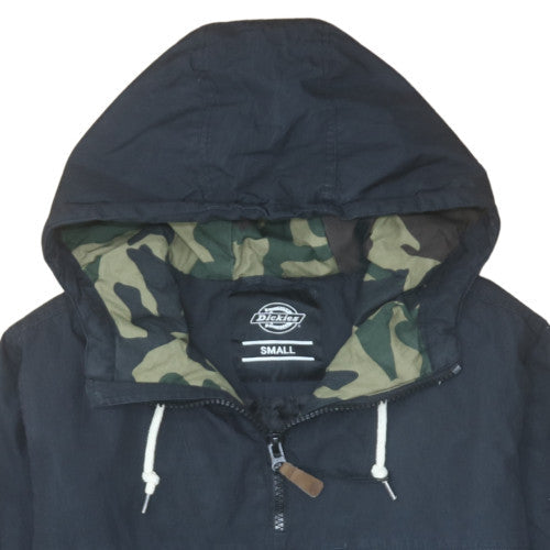 Dickies Men's Black Small Hooded Anorak Jacket with Camouflage Lining