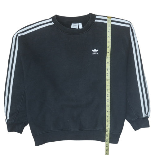 Adidas Women Black Crew Neck Pullover Sweatshirt Size 8 UK Casual