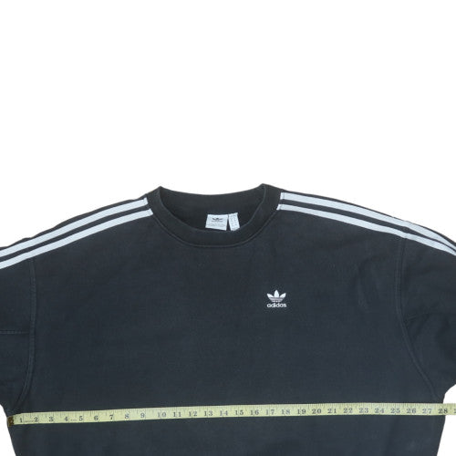 Adidas Women Black Crew Neck Pullover Sweatshirt Size 8 UK Casual