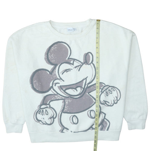 Disney x Primark Women White Mickey Mouse XL Sweatshirt Cozy Pullover